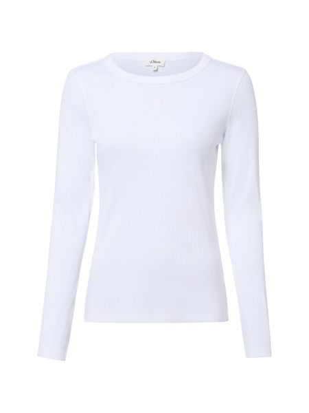 S.Oliver koszulka z długim rękawem Kobiety Dżersej biały, 46. Białe t-shirty damskie S.Oliver, s, bez wzorów, z dżerseju, bez kołnierzyka. Za 109.95 zł.
