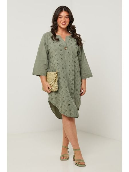 Curvy Lady Sukienka w kolorze khaki rozmiar: 44/46. Brązowe sukienki damskie Curvy Lady, bez wzorów, klasyczne, bez kołnierzyka, bez ramiączek, midi. Za 122.96 zł.