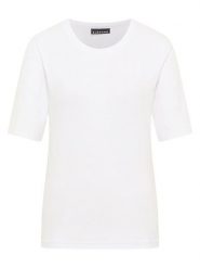 ELBSAND Koszulka "Siva" w kolorze białym rozmiar: XL. Białe bluzki damskie ELBSAND, xl, bez wzorów, z bawełny, bez kołnierzyka, bez ramiączek. Za 73.99 zł.