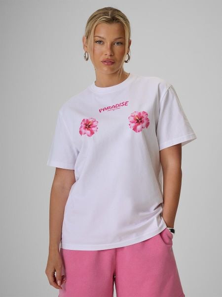 T-shirt loose z nadrukiem damski 4F 4FRSS26TTSHF3882. Czerwone t-shirty damskie 4f, s, bez wzorów, z bawełny, bez kołnierzyka. Za 68.99 zł.