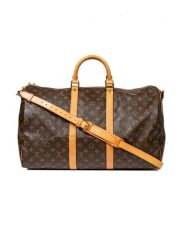 Louis Vuitton Torba podróżna "Keepall" w kolorze brązowym - 50 x 26 x 22 cm rozmiar: onesize. Brązowe torebki klasyczne damskie Louis Vuitton, bez wzorów, z materiału, bez dodatków. Za 5,798.99 zł.