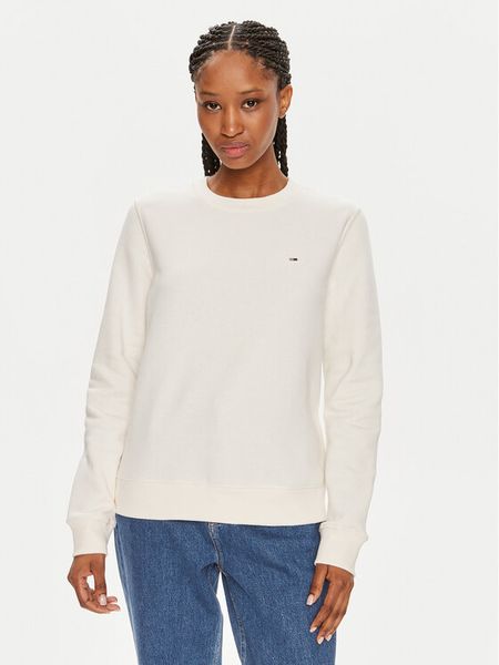 Tommy Jeans Bluza Flag DW0DW19726 Écru Regular Fit. Bluzy bez kaptura damskie Tommy Jeans, s, z bawełny. Za 329.99 zł.