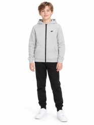 Bluza z kapturem rozpinana chłopięca 4F 4FJWMM00TSWSM2754. Szare bluzy z kapturem męskie 4f, z bawełny. Za 99.99 zł.