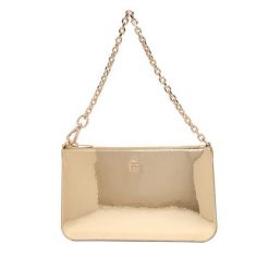 Torebka Tommy Hilfiger. Żółte torebki wieczorowe Tommy Hilfiger, bez wzorów, wizytowe, bez kołnierzyka, bez ramiączek. Za 309.99 zł.