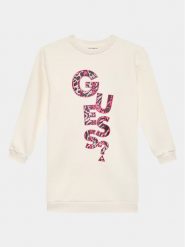 Guess Sukienka codzienna J3BK01 KAZQ2 Écru Regular Fit. Sukienki dziewczęce Guess, z aplikacjami, z syntetyku, bez ramiączek. Za 169.99 zł.