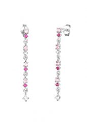 Elli Damskie kolczyki wiszące mieniąca się kryształkami różowe ze srebra próby 925 sterling silver Kolczyki 1 ct. Czerwone kolczyki damskie Elli, srebrne. Za 293.99 zł.
