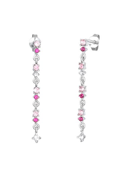 Elli Damskie kolczyki wiszące mieniąca się kryształkami różowe ze srebra próby 925 sterling silver Kolczyki 1 ct. Czerwone kolczyki damskie Elli, srebrne. Za 293.99 zł.