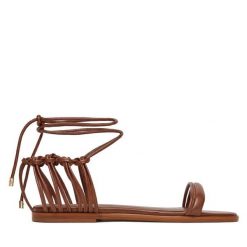 Sandały Patrizia Pepe. Brązowe sandały damskie Patrizia Pepe, bez wzorów, bez obcasa, na płaskiej podeszwie. Za 919.99 zł.