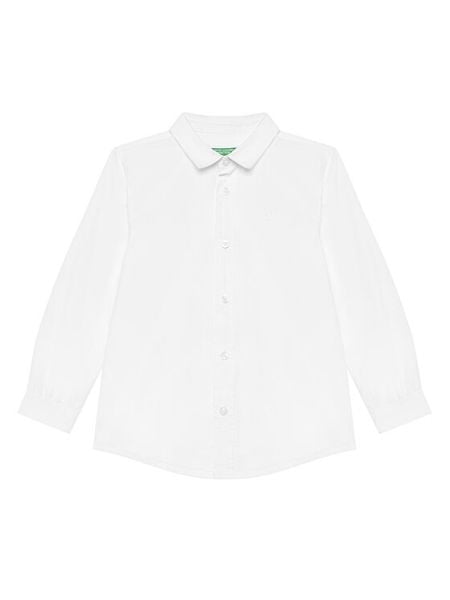 United Colors Of Benetton Koszula 54AZGQ00J Biały Regular Fit. Białe koszule chłopięce United Colors Of Benetton, bez wzorów, z bawełny, bez kołnierzyka, bez ramiączek. Za 49.99 zł.
