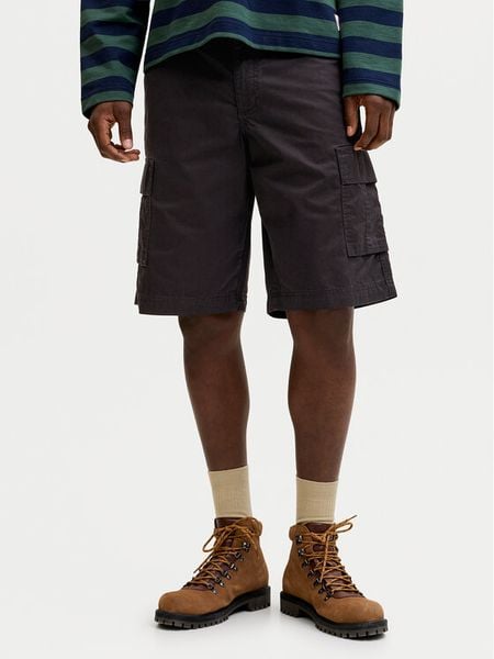 Jack & Jones Szorty materiałowe Stcole 12292263 Czarny Regular Fit. Czarne szorty męskie Jack & Jones, z bawełny, bez kołnierzyka. Za 129.99 zł.