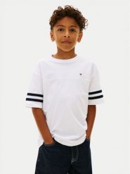 Tommy Hilfiger T-Shirt KB0KB10299 Biały Regular Fit. Białe t-shirty chłopięce Tommy Hilfiger, bez wzorów, z bawełny, bez ramiączek. Za 129.99 zł.