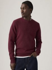 Levi's Sweter w kolorze bordowym rozmiar: XS. Czerwone swetry męskie Levi's, s, bez wzorów, z wełny, bez kołnierzyka. Za 164.95 zł.