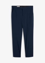 Spodnie garniturowe ze stretchem, z elastyczną talią, modern fit. Niebieskie spodnie wizytowe męskie bonprix. Za 189.99 zł.