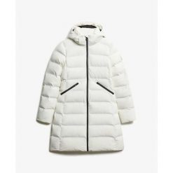 Damska kurtka puchowa Superdry. Białe kurtki damskie Superdry., na zimę, bez wzorów, z puchu, bez kaptura. Za 722.50 zł.