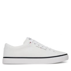 Tenisówki Tommy Hilfiger. Białe trampki i tenisówki męskie Tommy Hilfiger, bez wzorów, z meshu, bez zapięcia. Za 199.99 zł.
