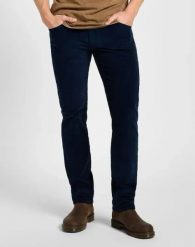 MĘSKIE SPODNIE SZTRUKSOWE LEE DAREN ZIP FLY RIVET NAVY 112373981. Niebieskie spodnie materiałowe męskie Lee, bez wzorów, z bawełny, eleganckie. W wyprzedaży za 119.99 zł.