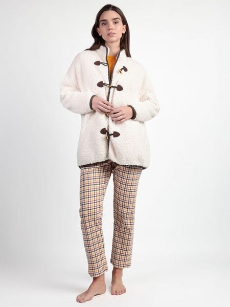 Admas Kurtka polarowa w kolorze kremowym rozmiar: M. Brązowe kurtki damskie admas, m, bez wzorów, z polaru, bez kaptura. Za 130.99 zł.