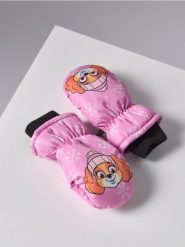 Rękawiczki z polarową podszewką PAW Patrol - różowy. Czerwone rękawiczki dziecięce Sinsay, z polaru, bez ramiączek. Za 19.99 zł.