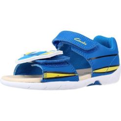 Sandały CLARKS ZORA NEMO T Niebieski. Niebieskie sandały damskie Clarks, ze skóry, bez zapięcia. Za 149.99 zł.
