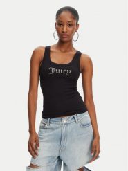 Juicy Couture Top Racer JCWLV125305 Czarny Slim Fit. Czarne topy damskie Juicy Couture, xl, bez wzorów, z bawełny, bez ramiączek. Za 149.99 zł.
