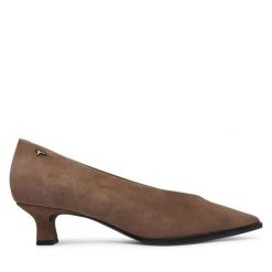 Czółenka Tamaris. Brązowe czółenka damskie Tamaris, bez wzorów, bez obcasa. Za 364.99 zł.