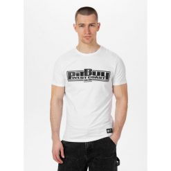 Koszulka bawełniana sportowy t-shirt dla dorosłych Slim Fit Classic Boxing. Czarne t-shirty męskie PITBULL, m, bez wzorów, z bawełny, bez kołnierzyka. Za 99.00 zł.