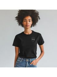 WOOOP Koszulka "Karma" w kolorze czarnym rozmiar: M. Czarne t-shirty damskie Wooop, m, bez wzorów, z bawełny, bez kołnierzyka. Za 83.42 zł.