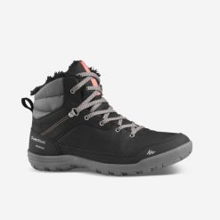 Buty turystyczne damskie Quechua SH100 Mid wodoodporne. Czarne obuwie trekkingowe damskie QUECHUA, na zimę. Za 159.99 zł.