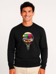 WOOOP Bluza "No signal" w kolorze czarnym ze wzorem rozmiar: XXL. Czarne bluzy bez kaptura męskie Wooop, xxl, z bawełny. Za 109.00 zł.