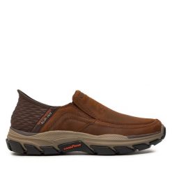 Półbuty Skechers. Brązowe półbuty męskie Skechers, bez zapięcia. Za 339.99 zł.