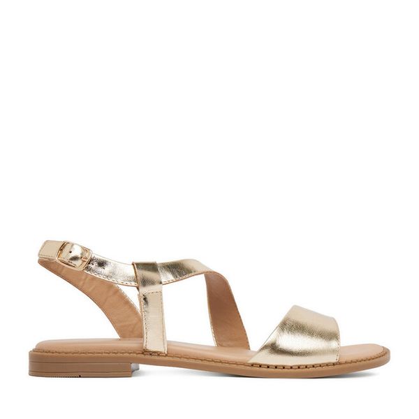 Sandały Lasocki. Żółte sandały damskie Lasocki, bez wzorów, bez obcasa, na płaskiej podeszwie. Za 139.99 zł.