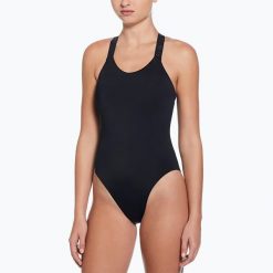 Strój pływacki jednoczęściowy damski Nike Hydralock Fusion Racerback. Czarne stroje jednoczęściowe damskie Nike, bez wzorów. Za 259.99 zł.