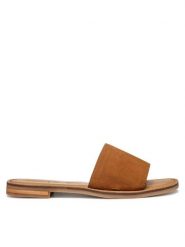 Geox Klapki D Maddalusiac D55YML 00021 C5006 Brązowy. Brązowe klapki damskie Geox, bez wzorów, ze skóry, bez obcasa. Za 229.99 zł.