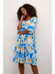 Kaffe Sukienka w kolorze kremowo-niebieskim rozmiar: S/M. Brązowe sukienki damskie Kaffe, na co dzień, m, bez wzorów, z wiskozy, bez kołnierzyka, bez ramiączek, midi, proste. Za 130.99 zł.