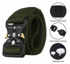 Pasek parciany Peterson z klamrą QR [DH] PTN PAR1 c. zielony. Zielone paski męskie Peterson, bez wzorów, z jeansu. Za 31.99 zł.