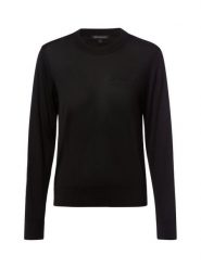 Armani Exchange Sweter Kobiety wełna ze strzyży czarny, XS. Czarne swetry klasyczne damskie Armani Exchange, xs, prążkowane, bez kołnierzyka. Za 329.95 zł.