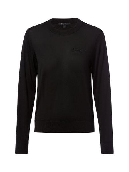 Armani Exchange Sweter Kobiety wełna ze strzyży czarny, XS. Czarne swetry klasyczne damskie Armani Exchange, xs, prążkowane, bez kołnierzyka. Za 329.95 zł.