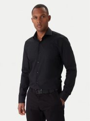 BOSS Koszula H-Hank 50550925 Czarny Slim Fit. Czarne koszule męskie Boss, m, bez wzorów, z bawełny, bez kołnierzyka, bez ramiączek. Za 449.99 zł.