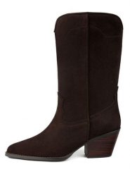 Loft37 Skórzane kozaki "Rock Me Slow" w kolorze brązowym rozmiar: 40. Brązowe kozaki damskie loft37, bez obcasa. Za 456.45 zł.