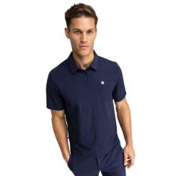 Koszulka polo golf techniczna męska Birkdale. Niebieskie koszulki polo męskie SIROKO, m, bez wzorów, z tkaniny, bez ramiączek. Za 211.00 zł.