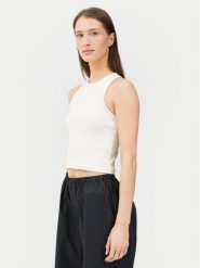 4F Top 4FWSS24TSLEF066 Écru Slim Fit. Topy damskie 4f, s, bez wzorów, z bawełny, bez kołnierzyka. Za 49.99 zł.