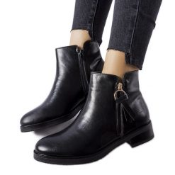 Czarne ocieplane klasyczne botki Corciano. Czarne botki damskie na zimę, z gumy, eleganckie, za kostkę, bez obcasa, na obcasie, bez zapięcia. Za 177.99 zł.