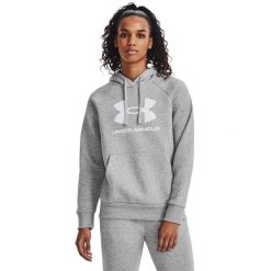 Bluza damska Under Armour Rival Fleece Big Logo Hoody. Szare bluzy sportowe damskie Under Armour, m, bez wzorów, bez ramiączek, z kapturem. Za 159.99 zł.