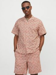 Jack & Jones Koszula "Luke" w kolorze czerwono-białym rozmiar: M. Czerwone koszule męskie Jack & Jones, m, bez wzorów, z bawełny, bez kołnierzyka, bez ramiączek. Za 61.60 zł.