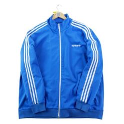 Second life - Kurtka dresowa męska 3-Stripes - Stan dobry. Niebieskie kurtki treningowe męskie Adidas, m, bez wzorów, z dresówki, na fitness i siłownię. Za 164.76 zł.