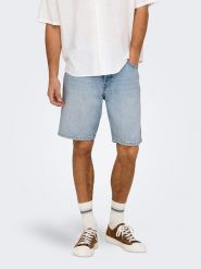 ONLY & SONS Bermudy dżinsowe "Onsedge" w kolorze błękitnym rozmiar: XXL. Niebieskie szorty męskie Only & Sons, bez wzorów, klasyczne. Za 91.99 zł.