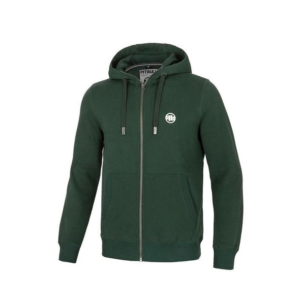 Bluza męska Pitbull rozpinana z kapturem Small Logo. Zielone bluzy sportowe męskie PITBULL, bez wzorów, sportowe, bez kołnierzyka, bez ramiączek. Za 269.00 zł.