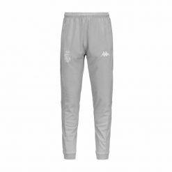Spodnie treningowe AS Monaco Arufinzip Pro 7 2023/24. Szare spodnie materiałowe męskie Kappa, bez wzorów, z materiału, sportowe. W wyprzedaży za 218.70 zł.