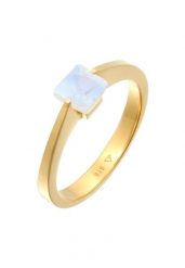 Elli PREMIUM Damska obrączka soliter czworokąt z kamieniem księżycowym w pozłacanym srebrze 925 Sterling Silver Pierścionki 1 ct Damski. Szare pierścionki damskie Elli PREMIUM, z kamieniem księżycowym, pozłacane. Za 298.99 zł.