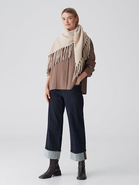 OPUS Szal "Awaro" w kolorze beżowym - 144 x 80 cm rozmiar: onesize. Brązowe szaliki i kominy damskie Opus, bez wzorów, ze skóry. Za 118.01 zł.